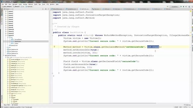 Java. Особенность 13. Ломаем private поля и методы. смотреть онлайн