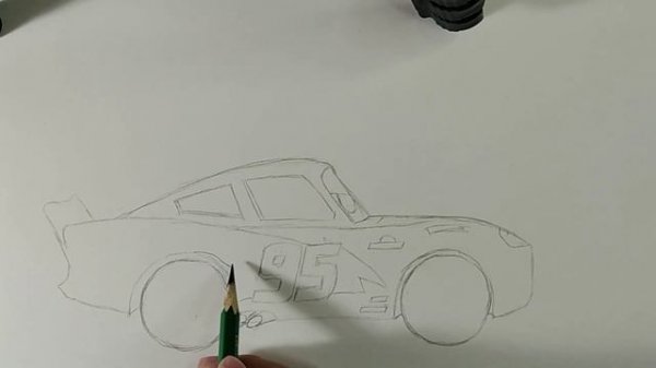 Молния Маккуин. Как нарисовать машину маркерам, легко, поэтапно. /Molnia McQueen. how to draw a car