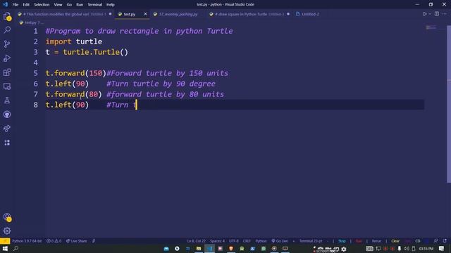 Python program | Draw Shapes Using Python Turtle | square , rectangle , triangle ,circle | Turtle_ смотреть онлайн