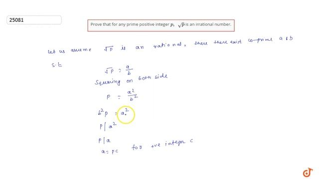 "Prove that for any prime positive integer `p ,sqrt(p)`is an irrational number." смотреть онлайн