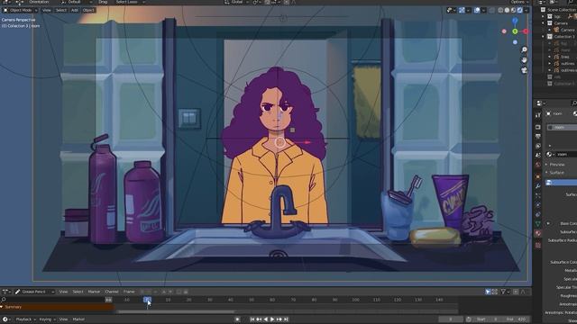 How We Animated a 2D + 3D scene in Blender! | Blender 2.82 смотреть онлайн
