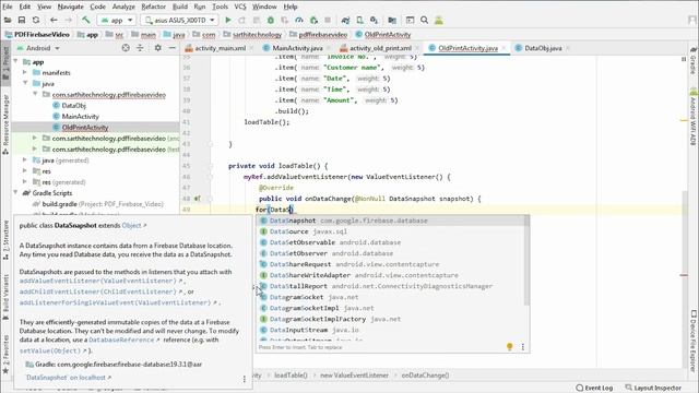 #5 Create PDF from Firebase Database android || Android Studio Firebase PDF Invoice Tutorial смотреть онлайн