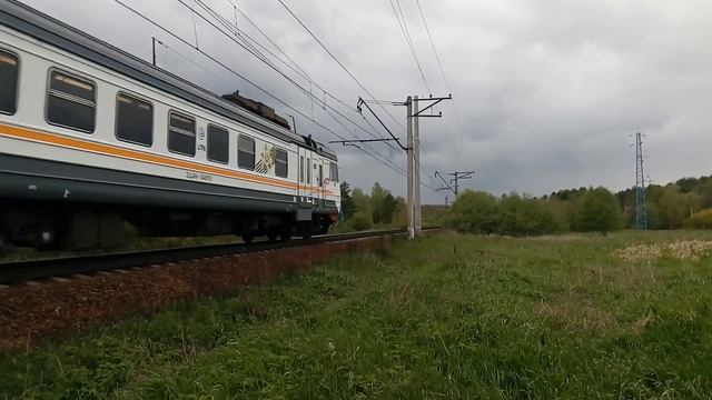 Электропоезд ЭД4М-0489 ЦППК перегон Каналстрой - Вербилки 17.05.2020