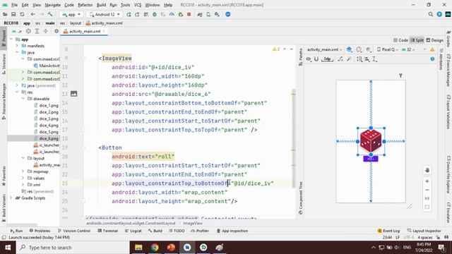 Adding Button in XML (Dice Roller App Kotlin) смотреть онлайн