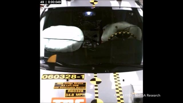 2001-2006 Dodge Stratus / Chrysler Sebring Sedan Moderate Overlap Crash Test (56 Km/h) смотреть онлайн
