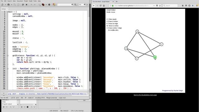 Teachin' Discrete Math - Graph Maker JS смотреть онлайн