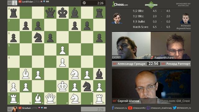 Грищук - Раппорт, 14 партия, 3+2. Испанская партия. Speed chess 2017. Сергей Шипов смотреть онлайн