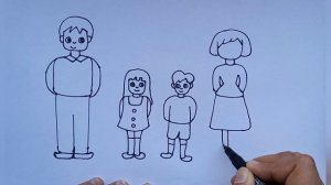 How to Draw family for kids/Bolalar uchun Oila rasm chizish /Рисуем Семья для детей/Zeichnen Famili