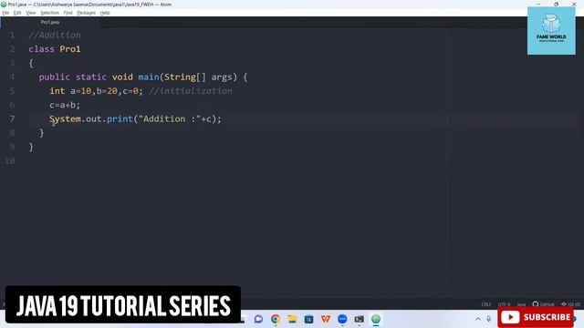 #8 - Java 19 Series | Java Basic Syntax Explanation | Addition Program @FAMEWORLDEDUCATIONALHUB смотреть онлайн