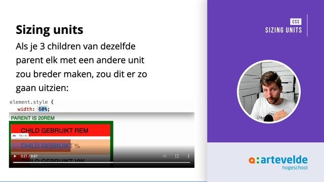 CSS - Sizing van elementen (rem, %, vw en vh) смотреть онлайн