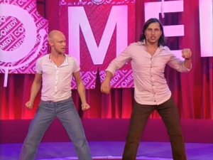 Александр Ревва и Дмитрий Хрусталев - Элитные стриптизеры в гримерке перед зеркалом