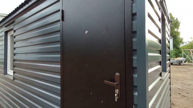 Бытовка дачная вагончик металлический блок контейнер 2.40х6х2.40м с утеплением 100мм в цвете графит смотреть онлайн