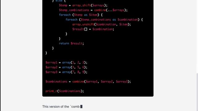 ChatGPT - asking it to create a combine function using php 5.3 смотреть онлайн