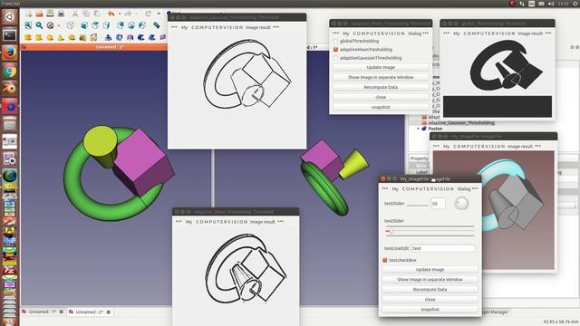 FreeCAD Some Threshold Renderings with OpenCV смотреть онлайн