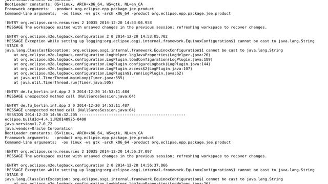 Ubuntu: Eclipse Equinox ClassCastException when starting смотреть онлайн