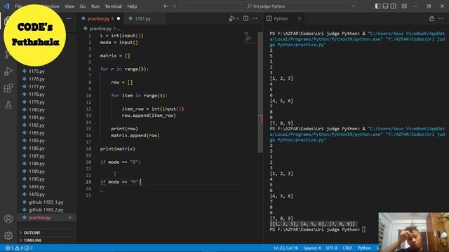 BEE 1181 - Line in Array Solution | Python3 Programming on Beecrowd Beginner Day 91 смотреть онлайн