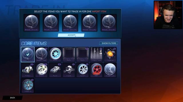 I GOT A TITANIUM WHITE CAR TRADE UP IN ROCKET LEAGUE!