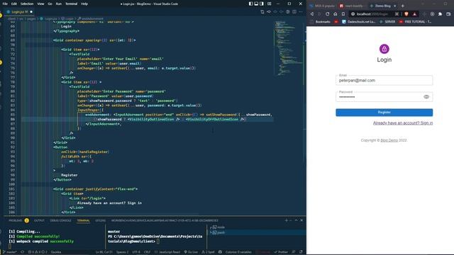 MERN Stack Tutorial Blog Web App - 19 Login Page смотреть онлайн