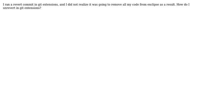 How to unrevert in git extensions? смотреть онлайн