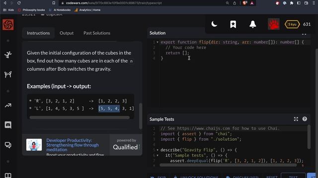 Codewars - Typescript - Gravity Flip смотреть онлайн