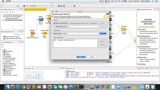 Importing your First KNIME Workflow and loading a CSV file смотреть онлайн