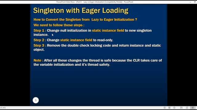 Lazy vs Eager loading in Singleton in arabic смотреть онлайн