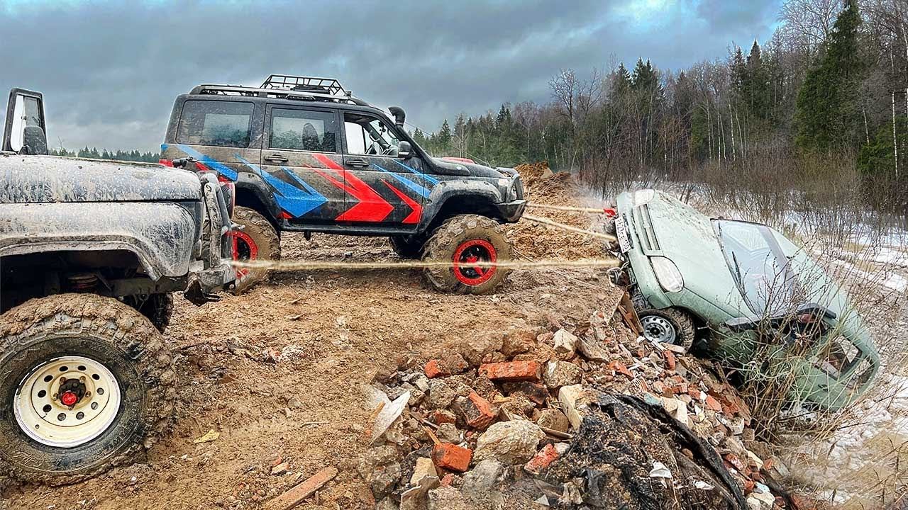 НЕОЖИДАННЫЙ ФИНАЛ! Грузовики из СССР поехали в след за УАЗ ПАТРИОТ на 42 Нива и Suzuki на бездорожье смотреть онлайн