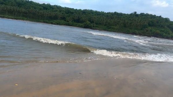 Galgibaga beach in monsoon | Galgibaga river and Arabian sea meeting point