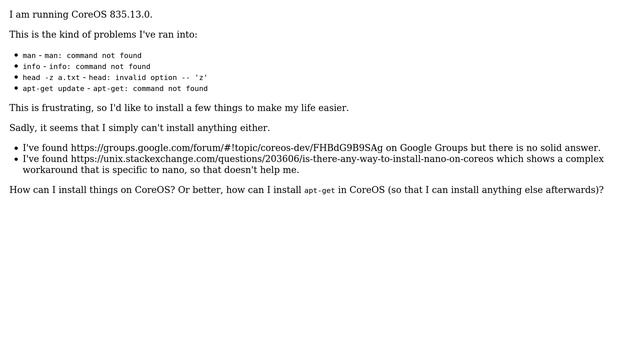 How to install anything on CoreOS? смотреть онлайн