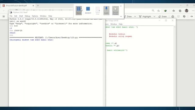 INFORMATIKA 9-CU SINIF python proqramlasdirma dili " Ədədlərlə iş" смотреть онлайн