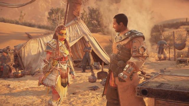 Horizon Forbidden West -- pet Clawstrider mauls a Bristleback pack in background; Aloy & Porguf cha смотреть онлайн