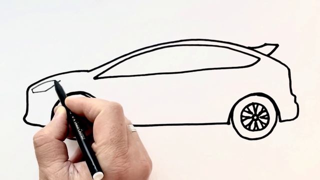How To Draw A Ford Focus RS - How To Draw A Car Easy - Easy Cars Drawing [ Kolay Araba çizimleri ]