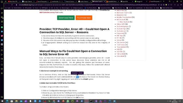 Veja como resolver o erro TCP Provider - Error: 40 – Could Not Open A Connection to SQL Server смотреть онлайн