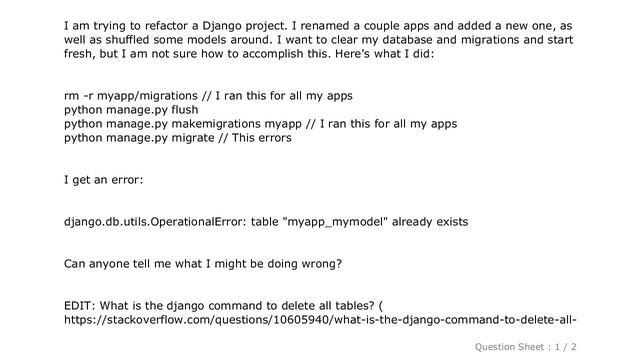 Django : Reset SQLite database in Django смотреть онлайн