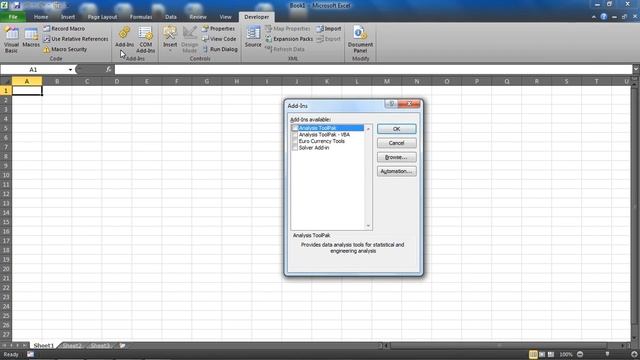 Install the Analysis Toolpak in Excel смотреть онлайн