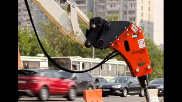 Гидромолот Impulse 120 d68мм 275кг на экскаваторе смотреть онлайн