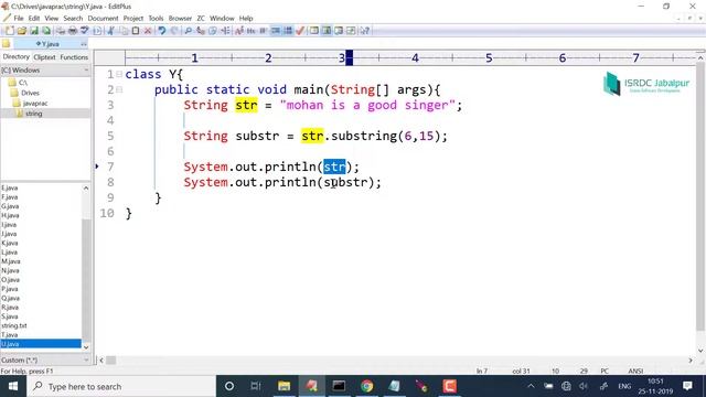 STRING Handling in JAVA ~ #24 (substring range method) смотреть онлайн
