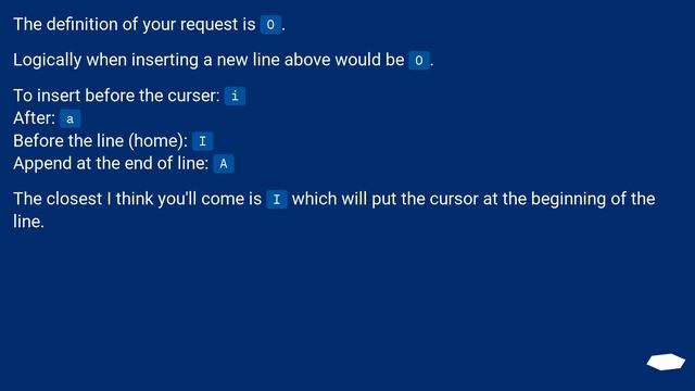 Vim: insert empty line above current line (not open, i.e. without entering Insert mode) смотреть онлайн