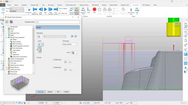 004 Model Area Clearance (Limit Options)