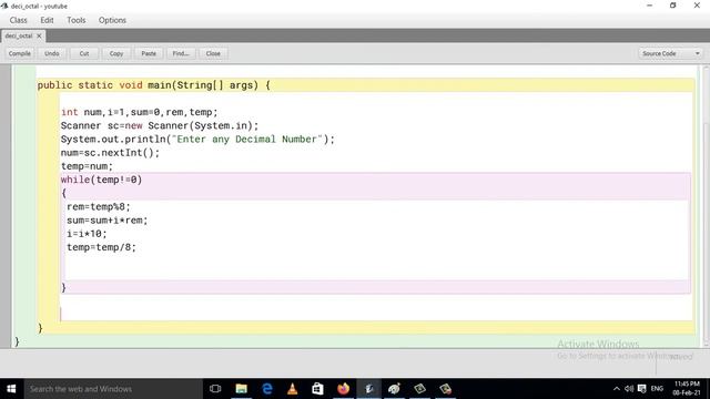 Java program to Convert Decimal to Octal смотреть онлайн