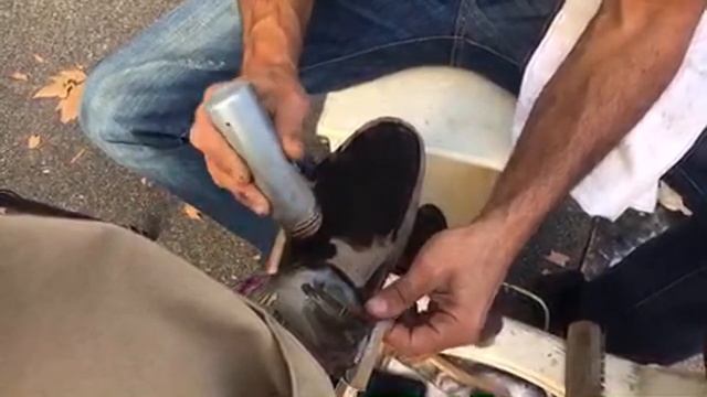 The Shoeshine Live Show - Suede Shoes Change Color, From Grey To Brown...