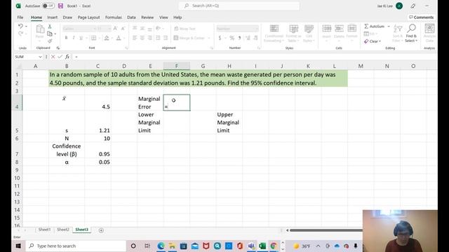 Excel 4.2 Using excel to construct a confidence interval with t-distribution смотреть онлайн