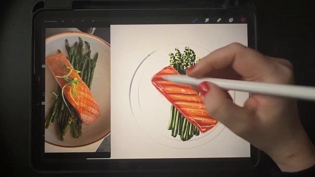 Marker digital food illustration in Procreate/ малюємо цифрову маркерну фуд-ілюстрацію/food sketch смотреть онлайн