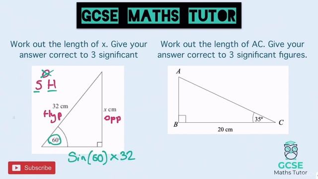 Trigonometry - Using SOHCAHTOA for Side Lengths | GCSE Maths Tutor смотреть онлайн