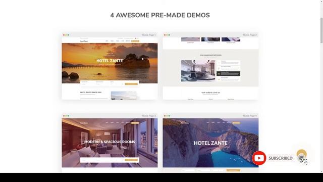 Zante Hotel Booking Theme WordPress смотреть онлайн
