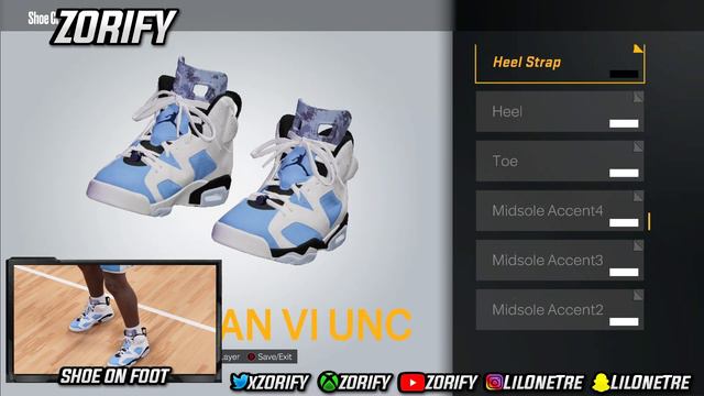 NBA 2K23 Next Gen Shoe Creator - Air Jordan 6 "UNC" смотреть онлайн