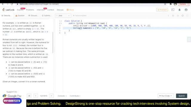 Leetcode 12 : Integer to Roman Solved in Java смотреть онлайн