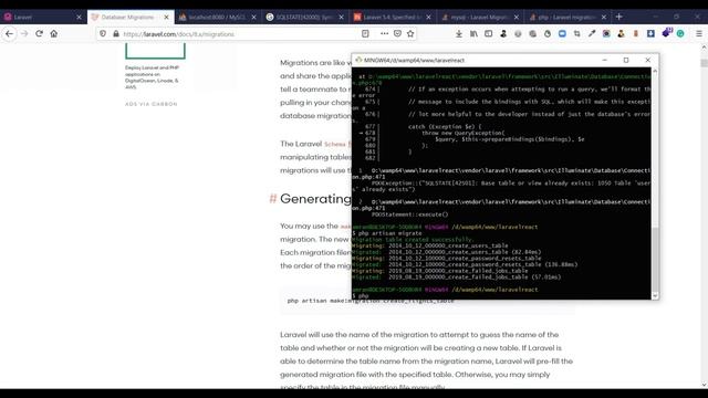 04. Migrate database in Laravel 8 with Phpstorm and Git Bash смотреть онлайн