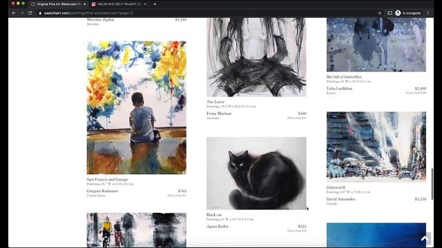 ОБЗОР @Saatchiart КАКИЕ КАРТИНЫ ПРОДАЮТСЯ НА SAATCHIART смотреть онлайн