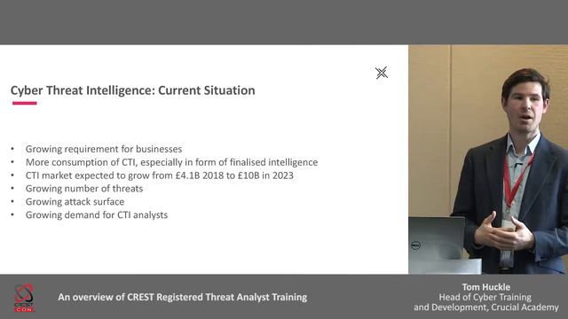 'An overview of CREST Registered Threat Analyst Training’: Tom Huckle, Crucial Academy [CRESTCon 19 смотреть онлайн